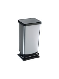GPC Foot Pedal Bins - 40 Litre - Metal/Carbon Look